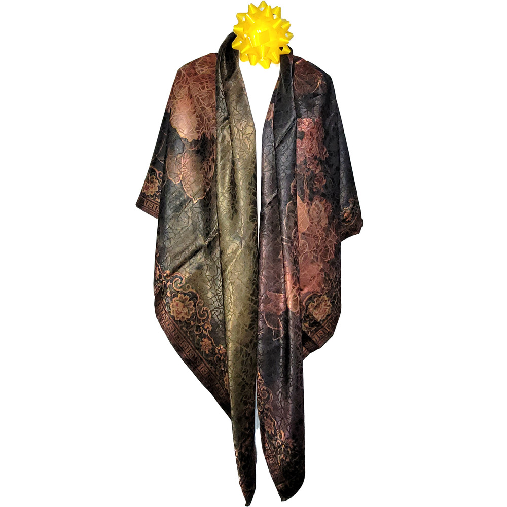 NWT Double Sided Silk Scarf 52"x52" Large Square Shawl Wrap XiangYunSha 3642 - Picture 8 of 10